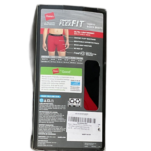 Hanes 4-Pack Ultimate Men's Boxer Briefs Ultra Lightweight L - Picture 3 of 3